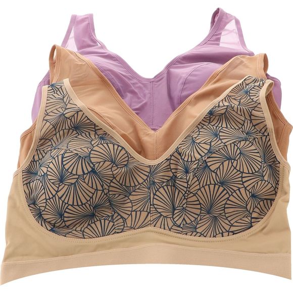 Reggiseno Bralette Rhonda Shear 3 Pezzi Con Pizzo Davanti, Multicolore, Donna, Nylon